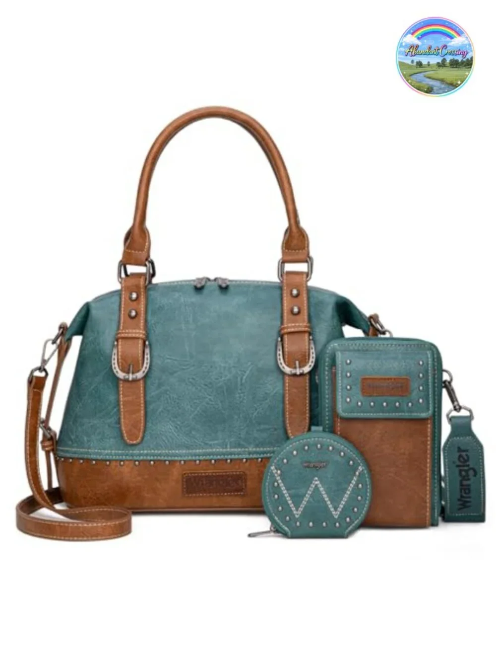 Wrangler 3Pcs Doctor Bag Set Top-Handle Satchel with Cell Phone Handbag and